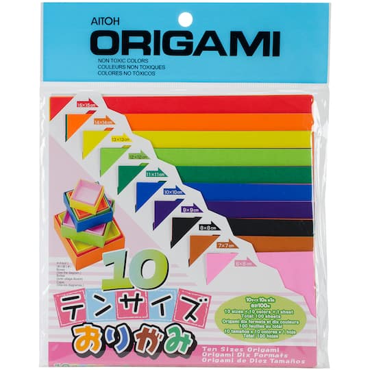 Aitoh Assorted Origami Paper, 100 Sheets